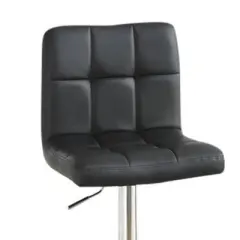 Set of 2 Armless Chairs Style Barstools with Gas Lift Black - Benzara