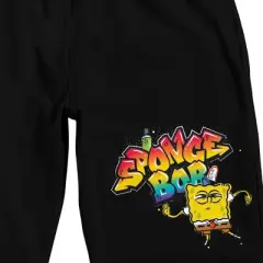 Spongebob Squarepants Graffiti Men's Black Sleep Pajama Shorts
