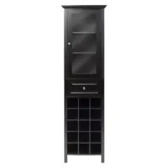 Wine Cabinet Wood/Black - Winsome