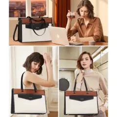 Laptop Bag for Women, 15.6'' Laptop Tote Purse 2-in-1 Professional Work Bag Business Briefcase