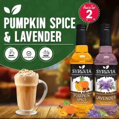 Syruvia Variety Pack - Pumpkin Spice & Lavender Syrup 25.4 Fl oz (2-Pack)