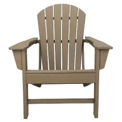 Leisure Classics UV Protected HDPE Indoor Outdoor Adirondack Lounge Patio Porch Deck Chair, Taupe