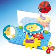 Quercetti: Mirrorello &ndash; Gear Assembly Toy, Crank & Discs, STEM Learning, Kids 4+