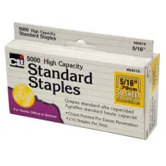 Charles Leonard High Capacity Standard Staples, 5000 Per Pack, 10 Packs