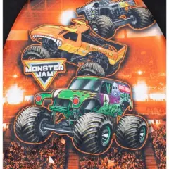 Monster Jam Trucks Toddler Boys Fleece Raglan Hoodie Black/Orange 