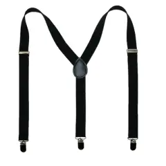 CTM Men's Solid Bow Tie with Suspender Set