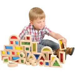 Guidecraft Junior Rainbow Blocks - 40 Pieces