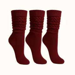 Women&rsquo;s Slouch Socks Cotton Slouchy Knee-High Boot Socks 3 Pairs Scrunch Breathable Extra Long All-Season Comfort