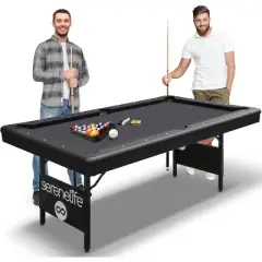 Portable Foldable Pool Table for Home Fun with Accessory Kit, Compact Design, Easy Storage, Great for Game Nights