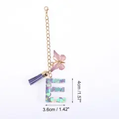 Unique Bargains Heart Sequin Letter E Butterfly Tassel Water Cup Pendant Purple 1 Pc