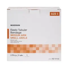 McKesson Spandagrip Cotton-Poly Blend Elastic Tubular Support Bandage Beige NonSterile Size C 2-3/4 Inch X 11 Yard 1 Ct