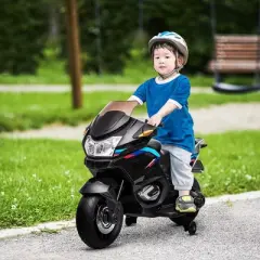 Aosom Kids Motorcycle with Training Wheels, Roaring Engine Design Ride-on Toy for Ages 3-8, High-Traction Mini Motorbike with Light Music