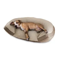 Canine Creations Step in Oval High Side Open Front Dog Bed - L - Beige