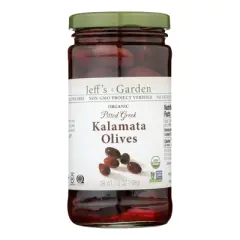Jeff's Garden Organic Pitted Greek Kalamata Olives - Case of 6/7 oz