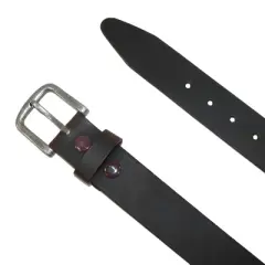 CTM Men's Big & Tall Leather Removable Buckle Bridle Belt