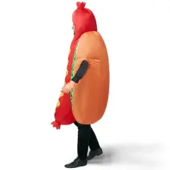 Joufy Halloween Full-Body Hot Dog Inflatable Costume for Halloween Costume Adult, Deluxe Food Themed Halloween Costume