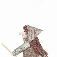 Gallerie II Witch on Broomstick Decorative Folk Art Halloween Figurine D&eacute;cor