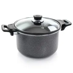 Oster Clairborne 3 Piece Aluminum Nonstick Pasta Pot with Lid in Charcoal Gray
