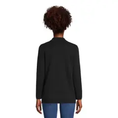 Lands' End Women's Fine Gauge Cotton Button Front Blazer Sweater