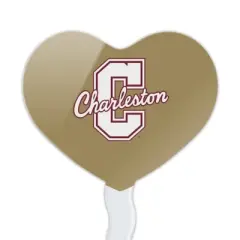 College of Charleston Secondary Heart Love Cupcake Picks Toppers Decoration Set of 6