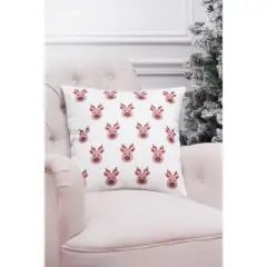 C&F Home Reindeer Season Christmas Indoor/Outdoor Accent Pillow, 18" x 18"