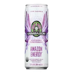 Sambazon Organic Acai Berry Pomegranate Amazon Energy Drink - Case of 12/12 oz