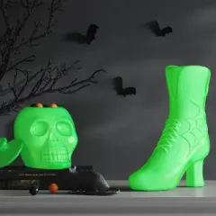 Plastic Blacklight Glow Boot Figurine - Hyde and EEK! Boutique&trade; Neon Green