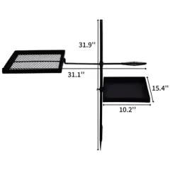 SEVOBAL Grill Cookware Campfire Skillet Combo, Heavy-Duty Adjustable Cooking System, All-in-One for Open Camping, Patio BBQs, Black, 31.1"*15.4"*31.9"