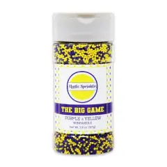 Mystic Sprinkles The Big Game: Purple & Yellow Nonpareil Mix 3.8oz
