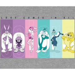 Looney Tunes Love Comes In All Colors Women's Heather Gray Graphic Tee