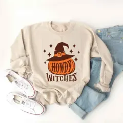 Simply Sage Market Women's Graphic Sweatshirt Howdy Witches Stars
