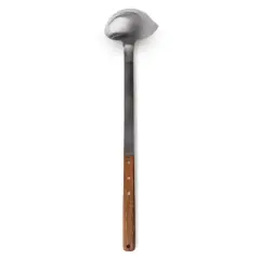 Petromax Kitchen or Campfire Serving Ladle with Spout, Durable Stainless Steel and Wooden Handle, Extra Large 8.5 fl oz