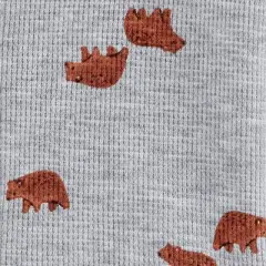 Carter's Just One You&reg; Baby 3pc Bear Thermal Top & Bottom Set with Hat - Gray