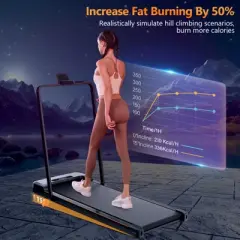 KERDOM Walking Pad Under Desk, Portable Treadmill for Home and Office, 2 in 1 Walking Pad with Remote Control 350LB Capacity, 2.5HP Treadmill with LED