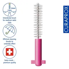 Curaprox CPS 08 Prime Refill Pink, 8-Pack Interdental Brushes for Gentle Cleaning of Tight Gaps