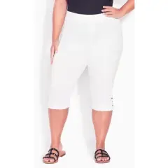 Women's Plus Size Gracie Eyelet Capri - white | AVENUE