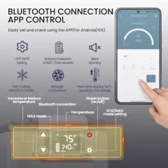 SIMZLIFE 12V Electric Car Refrigerator, 48QT RV Freezer Fridge, DC & AC - Home, Travel, Camping, Outdoor - Gray