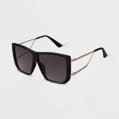 Women's Oversized Retro Aviator Sunglasses - A New Day&trade; Black