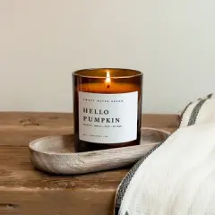 Sweet Water Decor Hello Pumpkin 11oz Amber Jar Candle