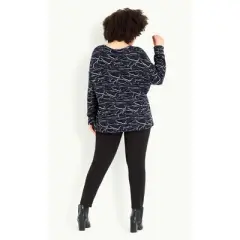 Women's Plus Size Zebra Top - navy | EVANS