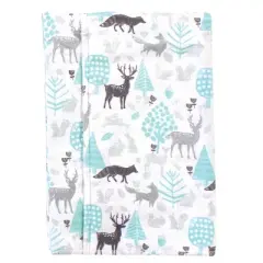 Hudson Baby Infant Cotton Flannel Burp Cloths 4pk, Linocut Woodland Neutral, One Size
