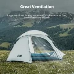 Naturehike Yakou 2 Person Tent - Ultralight & Windproof & Waterproof 3000mm+,Perfect for High Altitude Camping & Hiking & outdoor adventures