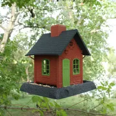 North States Old Town Pub Hopper Bird Feeder 11.25" Dark Red