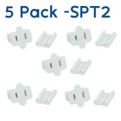 Novelty Lights White Snap-On Vampire Plug SPT-2 for C9/C7 Socket or Zip Cord Wire