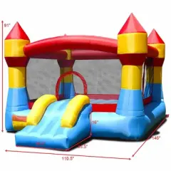 Costway Kid Inflatable Bounce House Castle Moonwalk Playhouse Jumper Slide