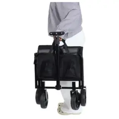 NAYSAYE Wagon Foldable Beach Wagon with Sturdy Frame and Storage for Outdoor Beach Trips, 29.5"*17.9"*38.6"