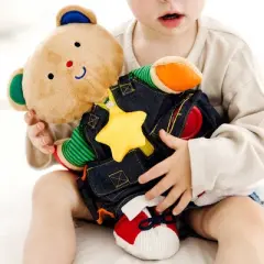 Melissa & Doug K's Kids - Teddy Wear Stuffed Animal Educational Toy: Cotton, 4 Pieces, Character Theme