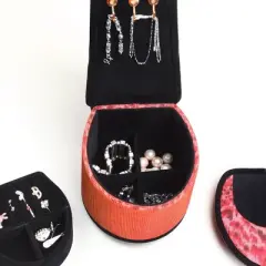 Gulches 9" Tall Display Jewelry Box with Hooks, High Heel Shoe Design, Leopard Print