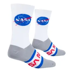 Cool Socks, Nasa Badges, Funny Novelty Socks, Adult, Large