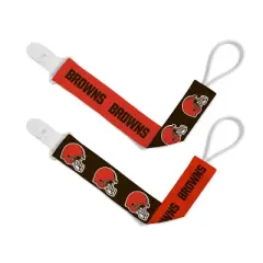 BabyFanatic Officially Licensed Unisex Pacifier Clip 2-Pack - NFL Cleveland Browns - Officially Licensed Baby Apparel